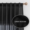 Faux Linen Texture Light Filtering Back Tab Curtains, Semi Sheer Farmhouse Window Curtains (2 Panels) - 2 of 4