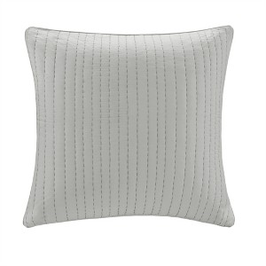 COWLOWN Cotton Quilted Euro Sham, Embroidered Pillow Cover with Hidden Zipper, Farmhouse Style - 1 of 4