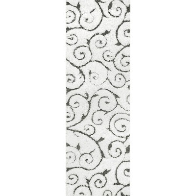 Nuloom Maisha Abstract 2x8 Runner Shag Rug for Living Room Bedroom Dining Room Nursery Entryway Hallway, Beige