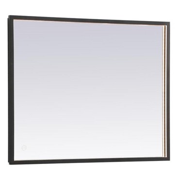 Black Aluminum Rectangular LED Bathroom Vanity Mirror