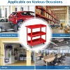 ORRD 3-Tier Heavy Duty Steel Tool Cart on Wheels, 450LBS Capacity, Lockable Wheels, Red Industrial Service Cart for Garage, Workshop - 3 of 4