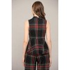 Women's Tartan Plaid Sleeveless Peplum Top - Fate - 3 of 4