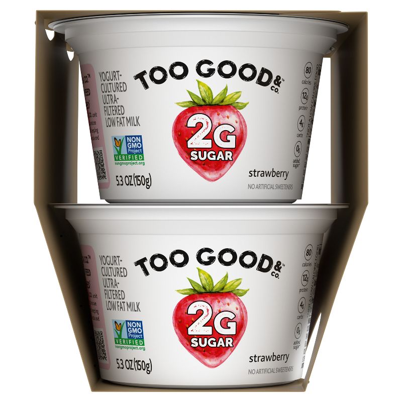 Two Good Low Fat Lower Sugar Strawberry Greek Yogurt - 4ct/5.3oz Cups, 6 of 12