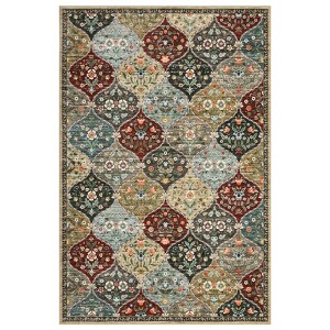 Washable Non Slip Floral Print Vintage Area Rugs for Living Room Bedroom, Soft Low Pile Dining Room Carpet for Home Office - 1 of 4
