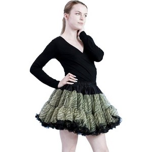 BellaSous Women’s Multi-Layered Tutu Skirt, Adult Costume Skirt for Halloween, Parties, and Dress-Up Events- Black - 1 of 2