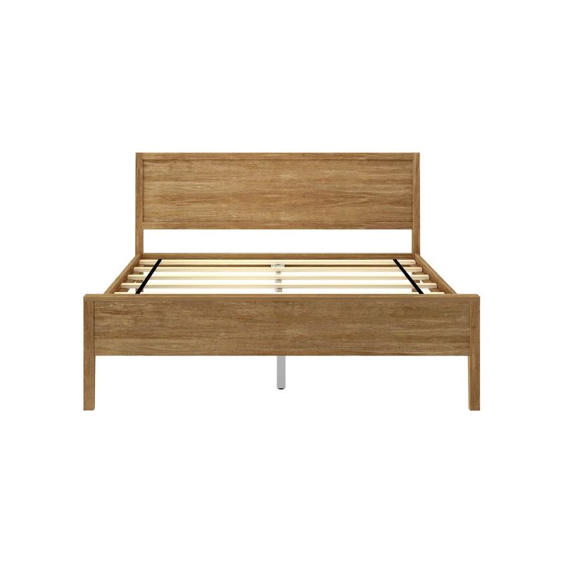 Max & Lily Kids Queen Bed, Solid Wood Bed Frame with Panel Headboard, Wood Slat Support, No Box Spring Needed, 3 of 6