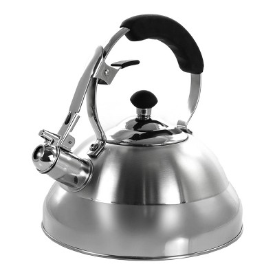 ELITRA Stainless Steel Whistling Kettle Tea Pot with Handle - 2.6 Qt/2.5 L  Black