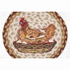 Earth Rugs Hen on Nest Round Trivet – 10" Printed Farmhouse Design on Braided Natural Jute - 2 of 3