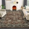 Washable Vintage Rug Floral Print Area Rug Distressed Oriental Rug Low Pile Non Slip Foldable Accent Rug - 2 of 4