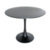 LeisureMod 5-Piece Dining Set with 35" Round Iron Pedestal Dining Table and 4 ABS Plastic Side Chairs with Gold Base - 4 of 4