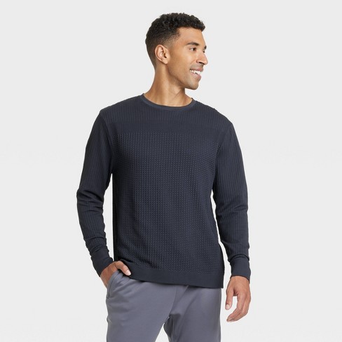 Men's Waffle-knit Henley Athletic Top - All In Motion™ Blue M : Target