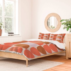 Deny Designs 3pc King ThirtyOne Illustrations Plum And Tangerine Duvet Set: Microfiber, 300 Thread Count, Geometric Pattern - 1 of 3