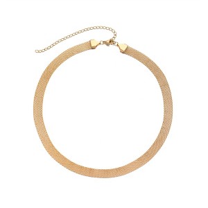 Adornia Tarnish Resistant 18k Gold Plated Mesh Chain Necklace - 1 of 1