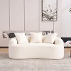 65" Curved Chenille Loveseat Sofa, Space-Saving Small Couch with 3 Pillows, No Assembly for Apartment Bedroom-3irtyhousy - 2 of 4