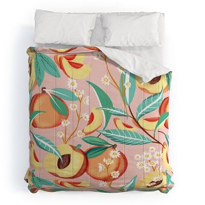 Peach Season Polyester Comforter & Sham Set - Deny Designs - 1 of 4