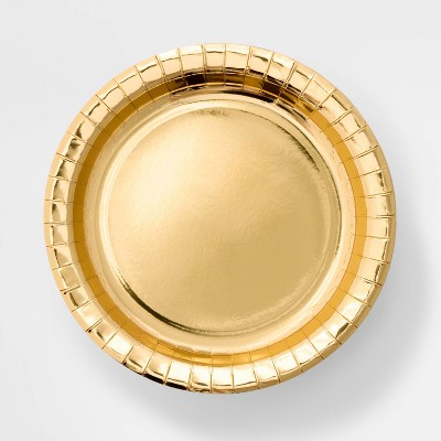 50ct Gold Metallic Dinner Plates - Spritz™