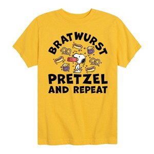 Boys' - Peanuts - Bratwurst Pretzel And Repeat Snoopy Short Sleeve Graphic T-Shirt - 1 of 4
