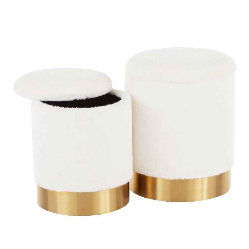 Set of 2 Marla Contemporary Glam Nesting Ottomans - LumiSource, 3 of 13