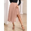 Women's Tulle Layered A-Line Skirt - High Waist Flowy Long Tutu for Date Night & Fall Fashion Pink - 3 of 4