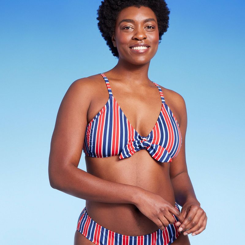 Women's Striped Tie-Front Bralette Bikini Top - Kona Sol™ Multi, 1 of 19