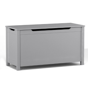 Kids Wooden Toy Storage Box With Safety Hinged Lid, Large Wooden Storage Box, Toy Chest Organizer, Wood Entryway Storage Bin For Playroom - 1 of 4