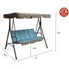 Kozyard Alicia 3-Seats Patio Swing Chair with Cushions, Durable Steel Frame, Adjustable Canopy, and Removable Cushions - 4 of 4