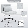 NicBex Armless Home Office Chair with Adjustable Height Modern Fabric Computer Chair with Lumbar Pillow for Office, Study, Bedroom, Light Gray - 3 of 4