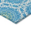 Ivory And Sky Blue Floral Medallion Washable Indoor Outdoor Area Rug - 4 of 4