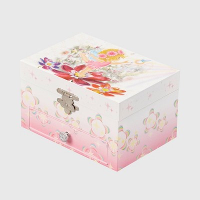 Mele & Co. Ashley Girls' Musical Ballerina Fairy and Flowers Jewelry Box-Pink