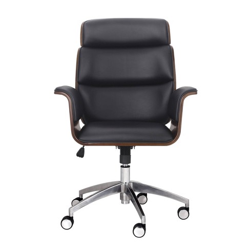 Cannonade Mid century Modern Swivel Office Chair Black walnut