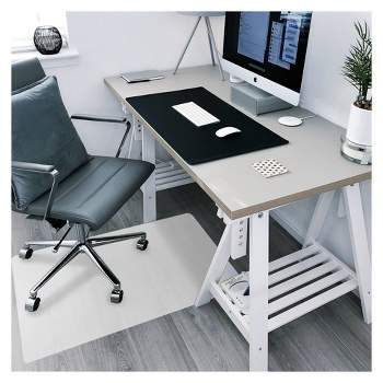 29"x46" Polypropylene Anti-Slip Chair Mat for Hard Floors Rectangular White - Floortex