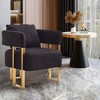KTMBDW Accent Chair Set of 2, Modern Armchair with Gold Metal Legs, Reading Leisure Chair with High Back for Living Room Bedroom - 2 of 4