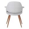 Armen Living,Phoebe Mid-Century Dining Chair in Walnut Finish and Gray Fabric - 4 of 4