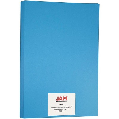 JAM Paper Ledger Matte 24lb Paper 11 x 17 Tabloid Blue Recycled 16728466