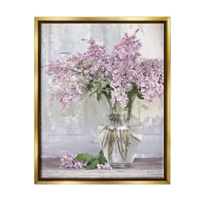 Stupell Industries Tranquil Lilac Flower VaseFloater Canvas Wall Art