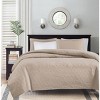 Sapphtopaz Bedding Comforter Set Classic Solid Color with Patterned Quilting Quilt Set - 3 of 4