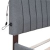 Okak Platform Bed Frame with Upholstered and LED Lights No Box Spring Needed Teddy Fleece Bed with Trundle - 4 of 4