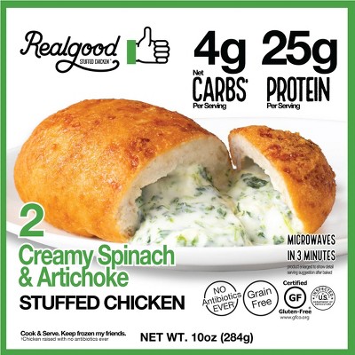 Real Good Frozen Stuffed Chicken Spinach & Artichoke - 10oz/2ct