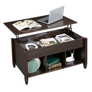 Karl Home Lift Top Coffee Table Modern Furniture Hidden Compartment and Lift Tabletop Brown - 1 of 4