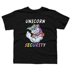 Boy's Design By Humans Halloween Dad Mom Daughter Adult Costume - Unicorn Security By MINHMINH T-Shirt - 1 of 4