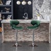 Velvet Upholstered Adjustable Swivel Barstool Set of 2 with Built-In Footrest and Chrome Base for Kitchen or Home Bar - 2 of 4