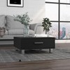 Vynxaria Modern Coffee Table, Black, 23.6"W x 23.6"D Superior Top, 1 Drawer, 4 Metal Legs, Metal Handle - 4 of 4