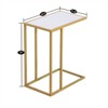 Slickblue Modern Marble Style Top C Side Table, Compact End Table for Small Spaces, Coffee, Laptop, or Decor - 3 of 4