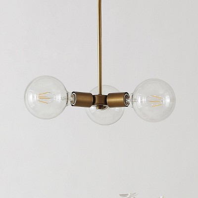 Contemporary Gold Globe LED Pendant with Transparent Glass