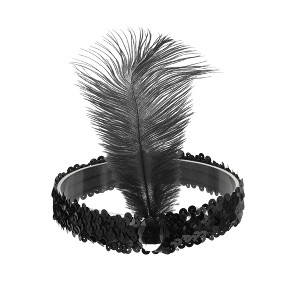 Unique Bargains Women's Feathers Faux Diamond Headbands 1 Pc - 1 of 4