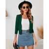 Women’s 3/4 Sleeve Cropped Cardigan Sweaters Open Front Knit Short Bolero Shrugs - 3 of 4