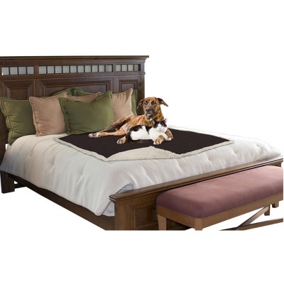 Large Brown Waterproof Reversible Pet Blanket with Sherpa