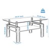 NicBex Modern Rectangle Coffee Table with Clear Tempered Glass Top,2-Tier Glass Center Table for Living Room,Living Room Furniture - 4 of 4