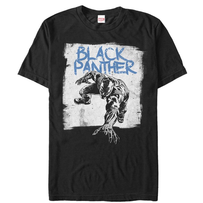 Men's Marvel Black Panther Paint Print T-Shirt, 1 of 5