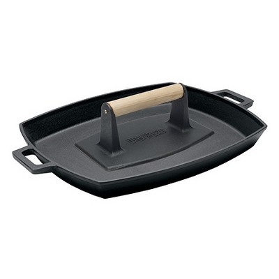 Bayou Classic Cast Iron Bacon Press and Pan Set